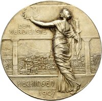 Medaille auf die Hohenzollerische Landesausstellung und 50 Jahre Gewerbeverein Hechingen