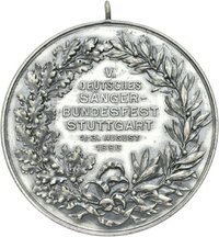 Medaille auf das 5. Deutsche Sängerbundfest in Stuttgart 1896