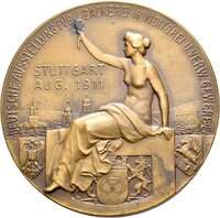 Medaille auf die Ausstellung für Bäckerei und Konditorei 1911 in Stuttgart