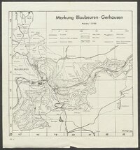 Fragebogen und 2 Karten Blaubeuren, mit Altental, Gerhausen, Gleißenburg, OA Ulm